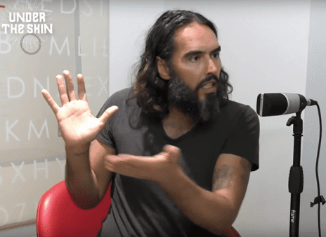 Russell Brand podcast Under the Skin - in the recording studio